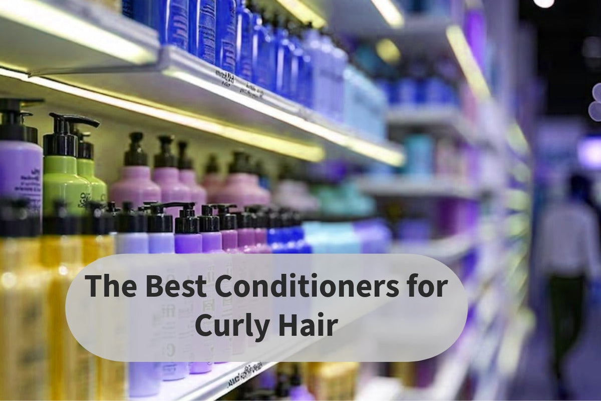 Hair products on a shelf, in store