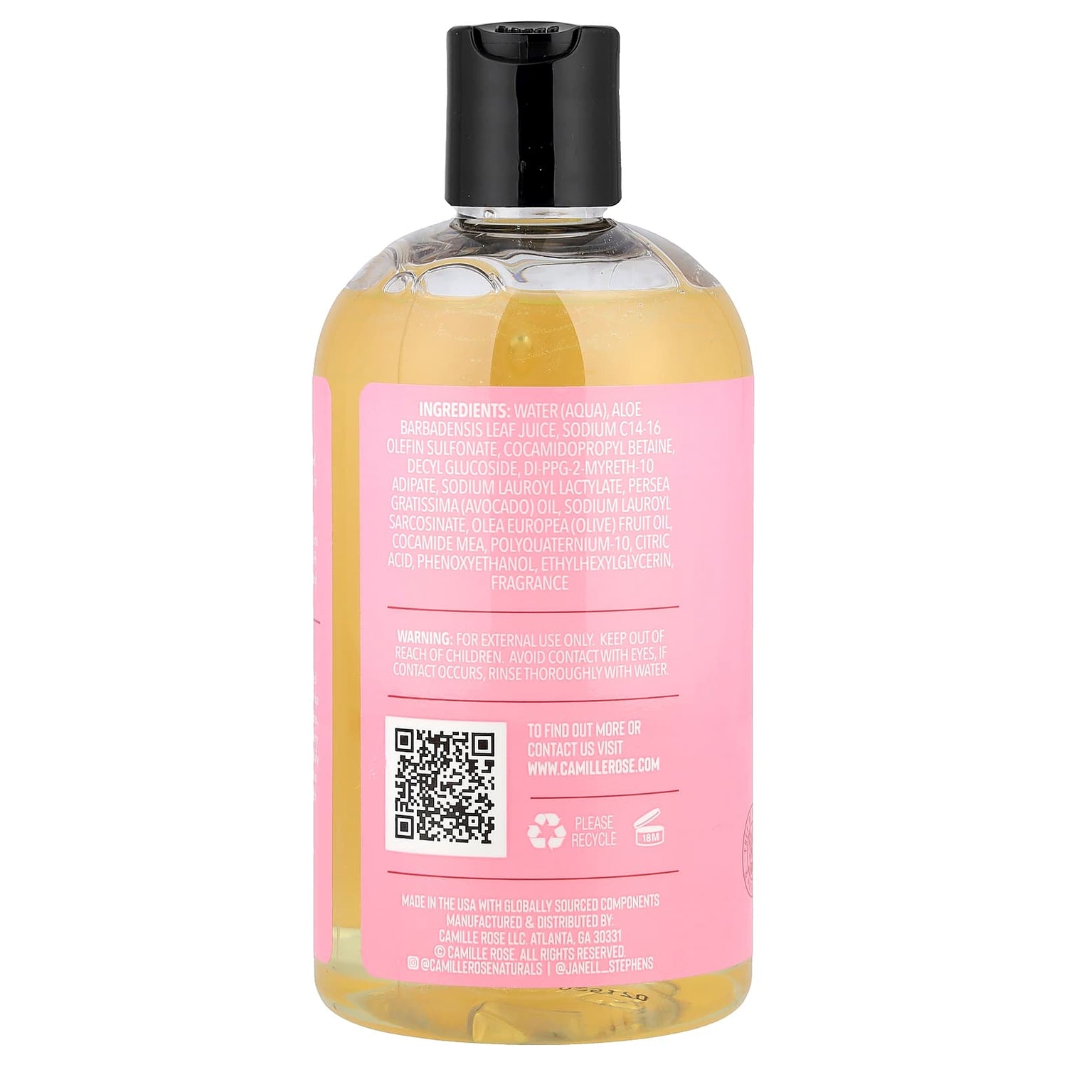 Camille rose shampoo back