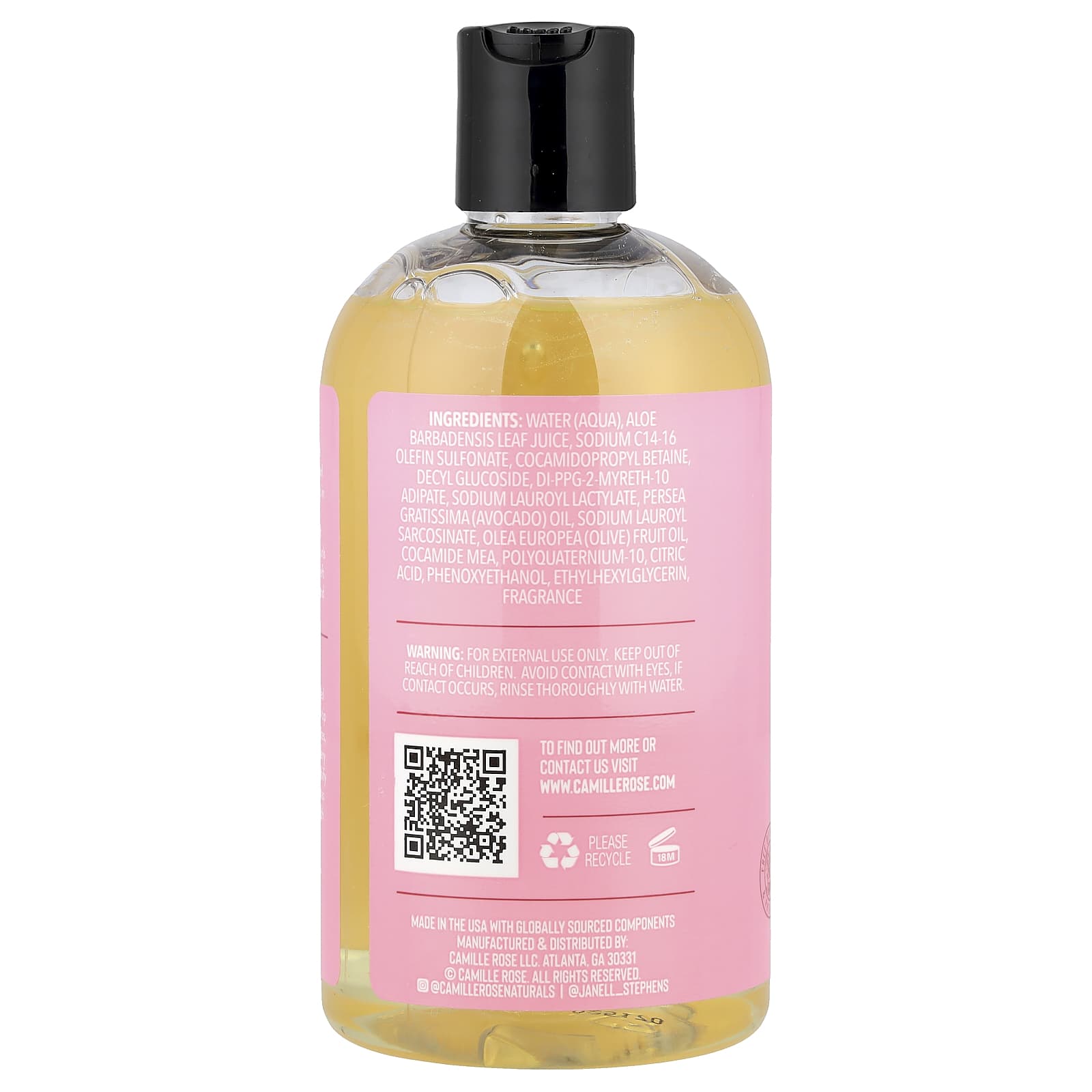 Camille rose shampoo back