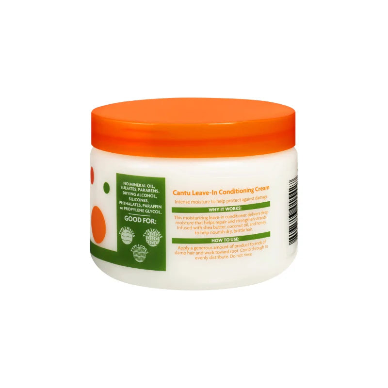 Jar of Cantu Kids Curls Leave-In Conditioning Cream with orange lid on a white background