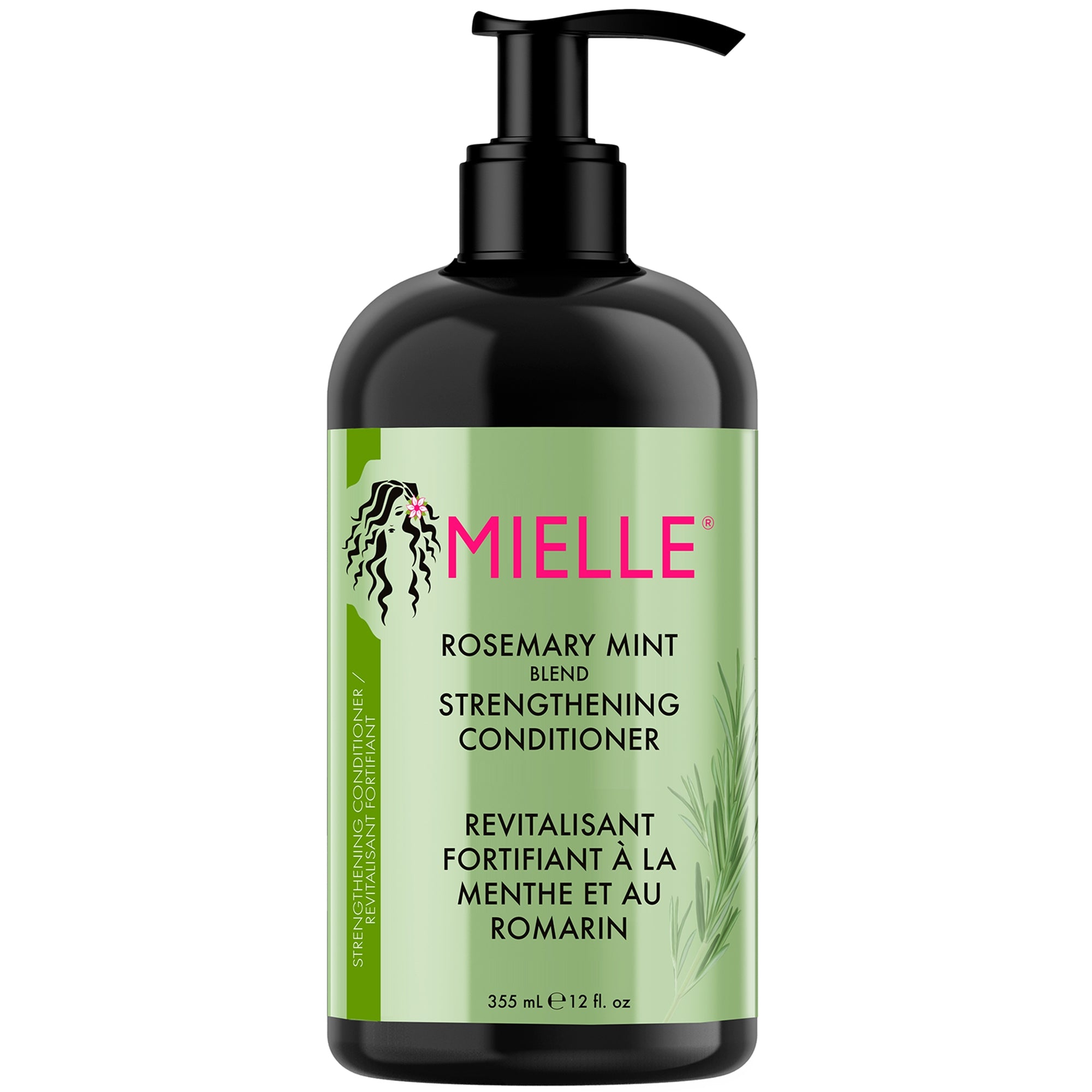 MIELLE Rosemary Mint Blend Strengthening Conditioner bottle on a white background