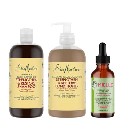 Strength &amp; Growth Curly Hair Bundle with Rosemary Oil