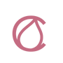 A minimalist pink Curldrop logo mark featuring a stylised teardrop shape integrated with a circular ring.